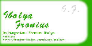 ibolya fronius business card